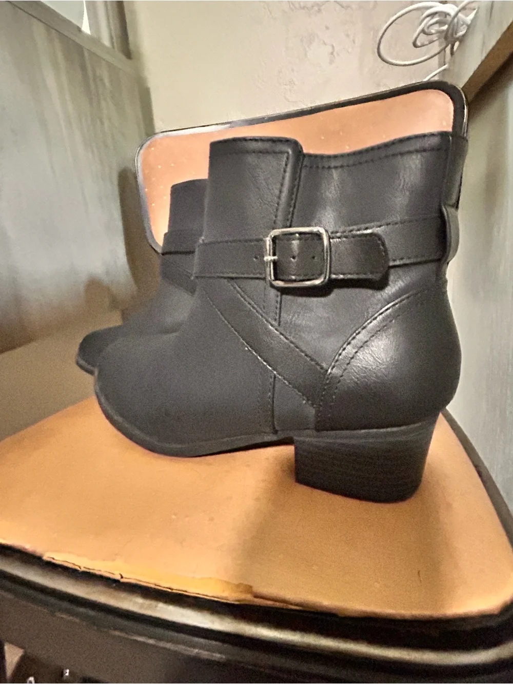 Children’s Place Black Boots with Buckle Detail
